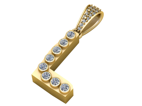 ALPHABET L PENDANT 3D PRINTABLE MODEL 3D Model