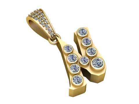 ALFABETO N PINGENTE 3D IMPRIM&iacute;VEL MODELO Modelo 3D