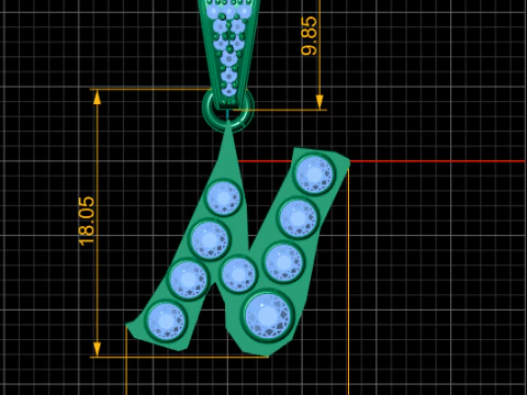ALPHABET N PENDANT 3D PRINTABLE MODEL 3D Model