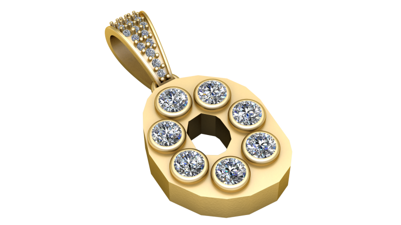 ALPHABET O PENDANT 3D PRINTABLE MODEL Modèle 3D .c4d .max .obj .3ds .fbx .stl .blend