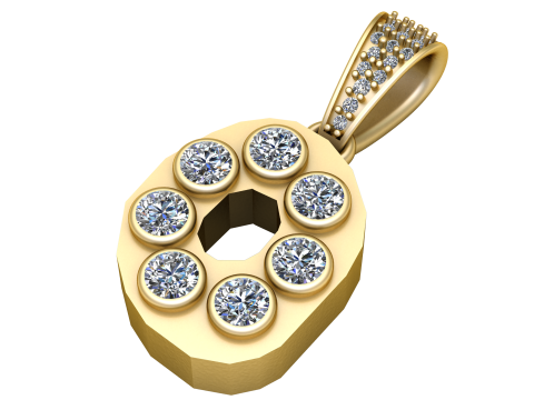 ALPHABET O PENDANT 3D PRINTABLE MODEL Modèle 3D