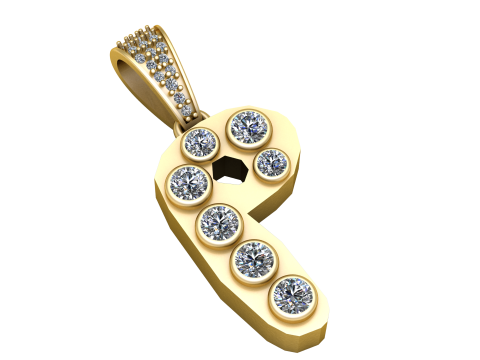 ALPHABET P PENDANT 3D PRINTABLE MODEL 3D Model