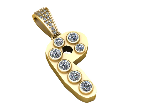 PINGENTE ALFABETO P 3D IMPRIM&iacute;VEL MODELO Modelo 3D