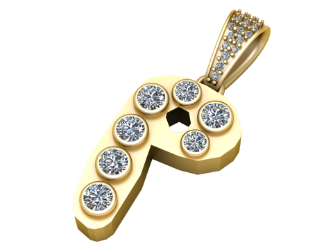 ALPHABET P PENDANT 3D PRINTABLE MODEL Model 3D