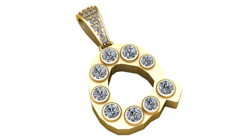 ALPHABET Q PENDANT 3D PRINTABLE MODEL 3D Модель .c4d .max .obj .3ds .fbx .stl .blend 