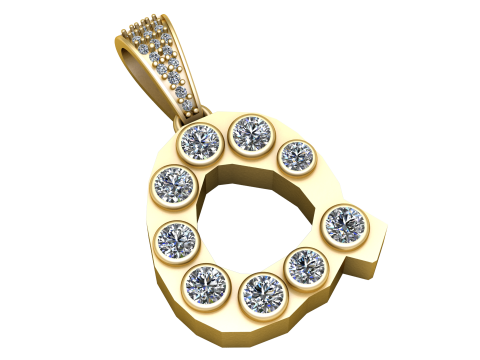 ALPHABET Q PENDANT 3D PRINTABLE MODEL 3D Модель