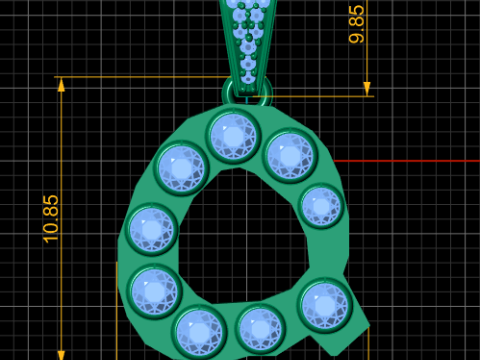 ALPHABET Q PENDANT 3D PRINTABLE MODEL 3D Модель
