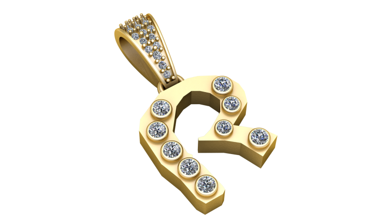 ALPHABET R PENDANT 3D PRINTABLE MODEL Modello 3D .c4d .max .obj .3ds .fbx .stl .blend 