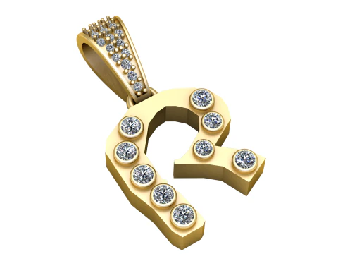 PENDENTE ALFABETO R MODELLO STAMPABILE 3D Modello 3D