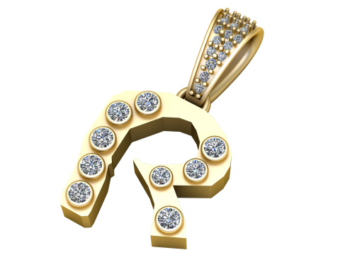 ALPHABET R PENDANT 3D PRINTABLE MODEL Modello 3D