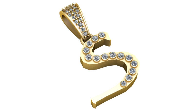 ALPHABET S PENDANT 3D PRINTABLE MODEL Model 3D .c4d .max .obj .3ds .fbx .stl .blend 