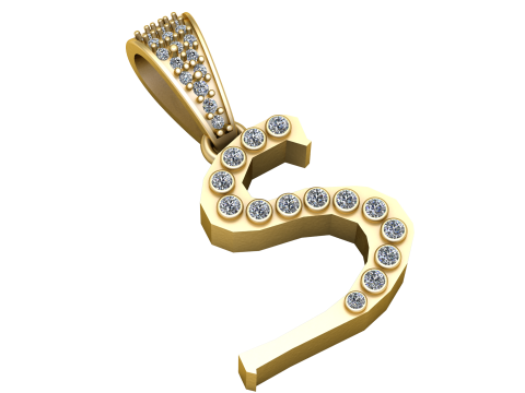ALPHABET S PENDANT 3D PRINTABLE MODEL 3D Модель