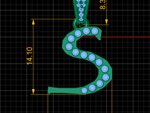 ALPHABET S PENDANT 3D PRINTABLE MODEL 3D Model