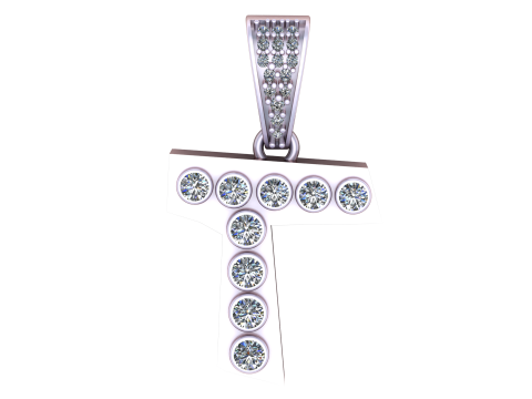 ALPHABET T PENDANT 3D PRINTABLE MODEL 3D Model