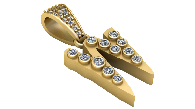 ALPHABET W PENDANT 3D PRINTABLE MODEL 3D-Modell .c4d .max .obj .3ds .fbx .stl .blend 