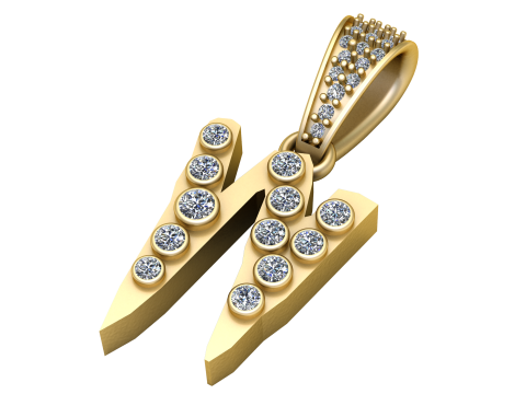 ALPHABET W PENDANT 3D PRINTABLE MODEL 3D-Modell