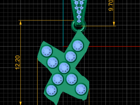 ALPHABET X PENDANT 3D PRINTABLE MODEL 3D Модель