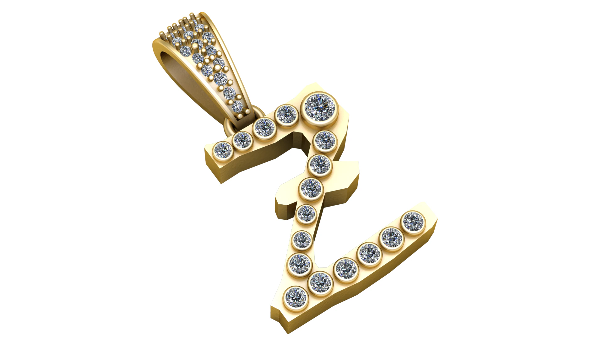 ALPHABET Z PENDANT 3D PRINTABLE MODEL 3D Model .c4d .max .obj .3ds .fbx .stl .blend 