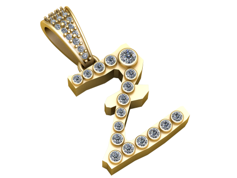 ALPHABET Z PENDANT 3D PRINTABLE MODEL 3D मॉडल