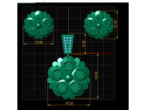 FANCY LOCKET SET 3D PRINTABLE MODEL 3Dモデル