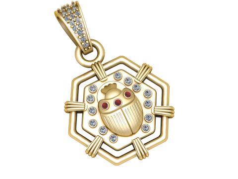 BEETLE DESIGN PENDANT 3D PRINTABLE MODEL 3D Model