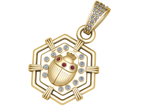 BEETLE DESIGN PENDANT 3D PRINTABLE MODEL 3D-Modell