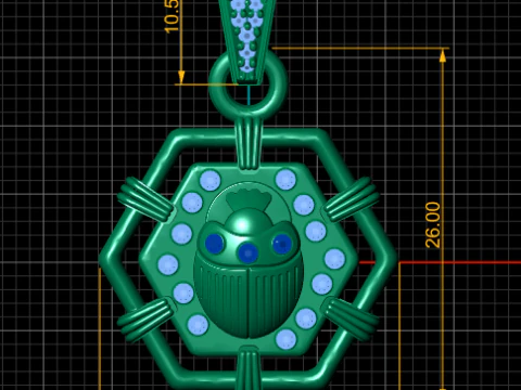 BEETLE DESIGN PENDANT 3D PRINTABLE MODEL 3D Model
