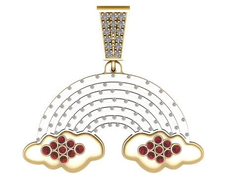 КУЛОН РАДУГА 3D МОДЕЛЬ ДЛЯ ПЕЧАТИ 3D Модель