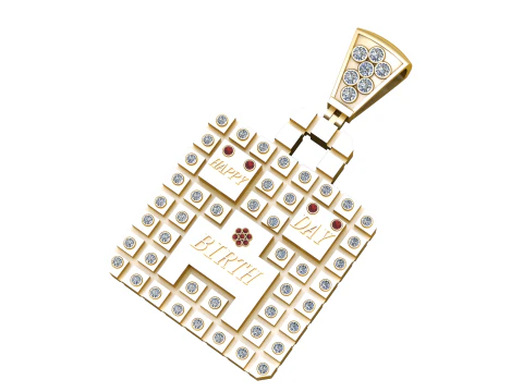 HAPPY BIRTH DAY PENDANT 3D PRINTABLE MODEL 3D Model