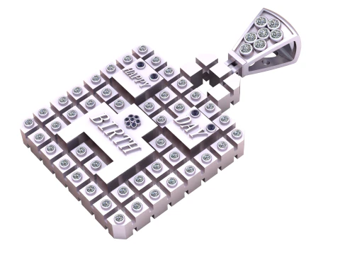HAPPY BIRTH DAY PENDANT 3D PRINTABLE MODEL 3D Model