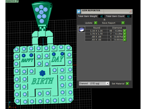 HAPPY BIRTH DAY PENDANT 3D PRINTABLE MODEL Modello 3D