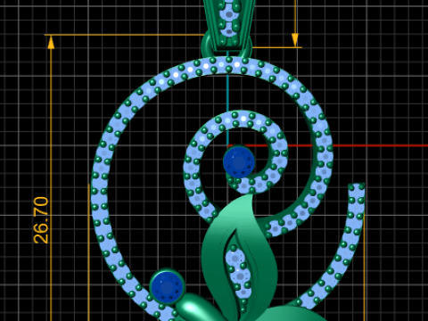FLOWER STYLE PENDANT 3D PRINTABLE MODEL 3D Model