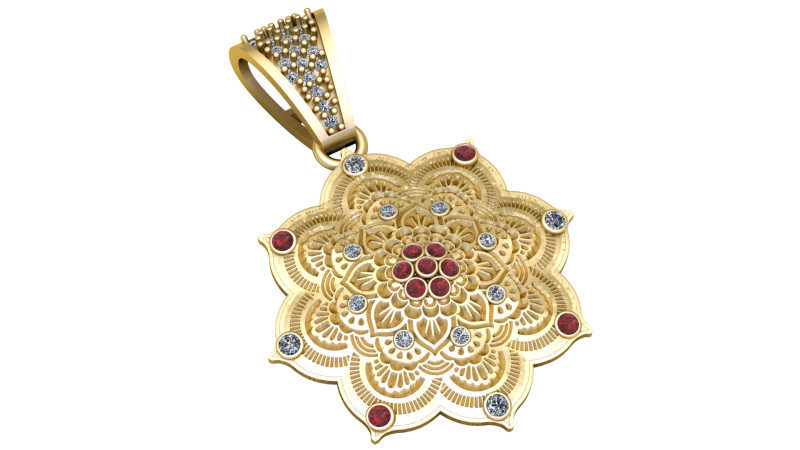 FLORAL STYLISH DIAMOND PENDANT 3D PRINTABLE MODEL 3D 모델 .c4d .max .obj .3ds .fbx .stl .blend 