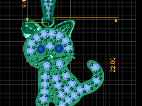 CAT ANIMAL PENDANT 3D PRINTABLE MODEL 3D Model