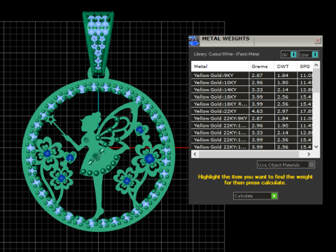 FAIRY COIN PENDANT 3D PRINTABLE MODEL 3D Модель