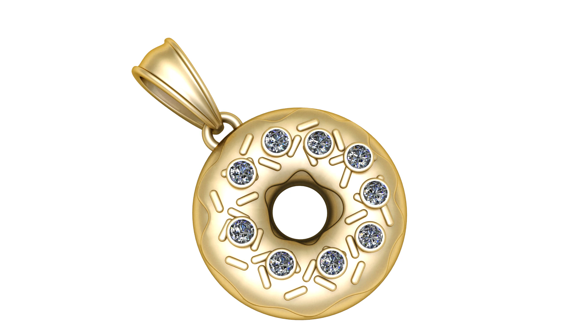 DOUNT SHAPE DIAMOND PENDANT 3D PRINTABLE MODEL 3D Model .c4d .max .obj .3ds .fbx .stl .blend 