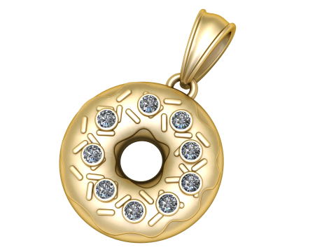 DOUNT SHAPE DIAMOND PENDANT 3D PRINTABLE MODEL Modello 3D