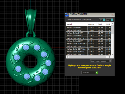 DOUNT SHAPE DIAMOND PENDANT 3D PRINTABLE MODEL Modello 3D