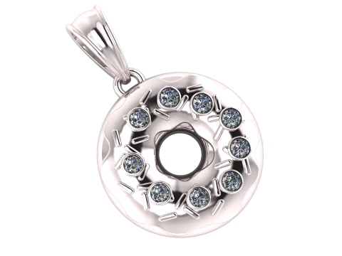 DOUNT SHAPE DIAMOND PENDANT 3D PRINTABLE MODEL 3D Model