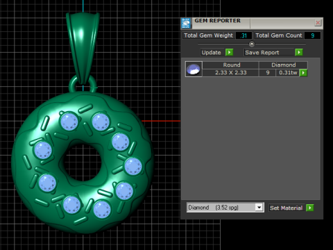 DOUNT SHAPE DIAMOND PENDANT 3D PRINTABLE MODEL Modello 3D