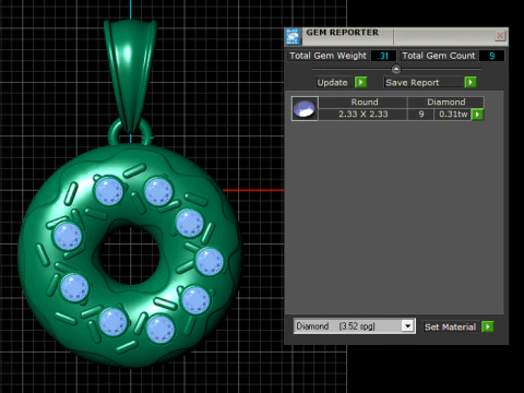 DOUNT SHAPE DIAMOND PENDANT 3D PRINTABLE MODEL 3D Model
