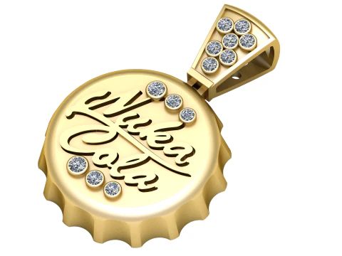 COLA BOTTLE CAP PENDANT 3D PRINTABLE MODEL 3D Model