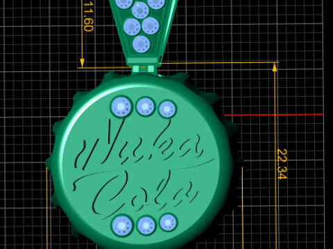 COLA BOTTLE CAP PENDANT 3D PRINTABLE MODEL Model 3D