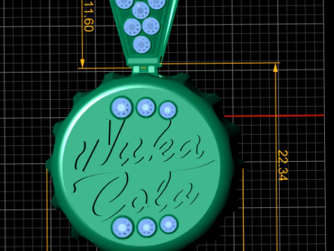 COLA BOTTLE CAP PENDANT 3D PRINTABLE MODEL 3D Model
