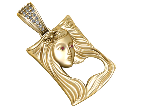 КУЛОН ДИЗАЙН ДЕВОЧКИ 3D МОДЕЛЬ ДЛЯ ПЕЧАТИ 3D Модель