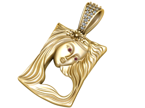 GIRL DESIGN PENDANT 3D PRITNABLE MODLE Modelo 3D