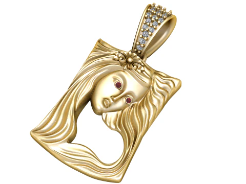 GIRL DESIGN PENDANT 3D PRITNABLE MODLE 3D Model