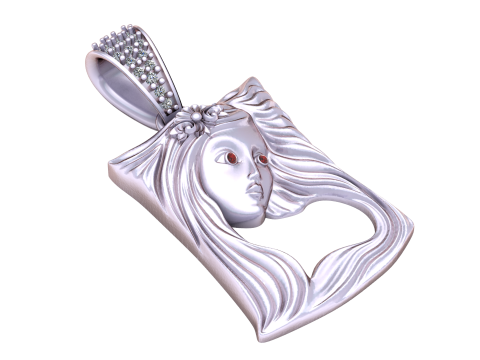 GIRL DESIGN PENDANT 3D PRITNABLE MODLE Modelo 3D