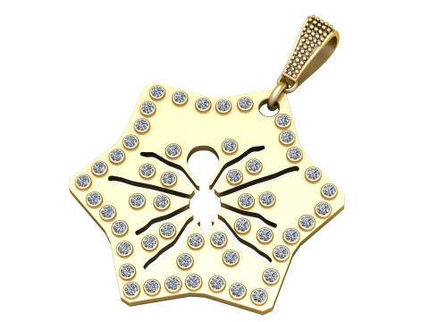 SPIDER DESIGN PENDANT 3D PRINTABLE MODEL 3D Model