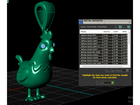 ROOSTER PENDANT 3D PRINTABLE MODEL 3D Model